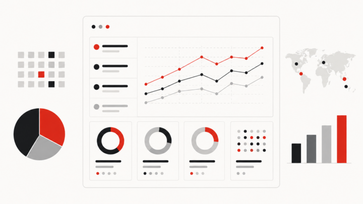 Measurement interval with a red point estimate on a ruled axis, representing ChatGPT ad visibility metrics